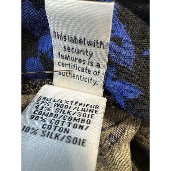 DVF Diane Von Furstenberg Valerie Wrap Dress 6 Small Blue Black Wool Silk Cotton - Picture 10 of 16